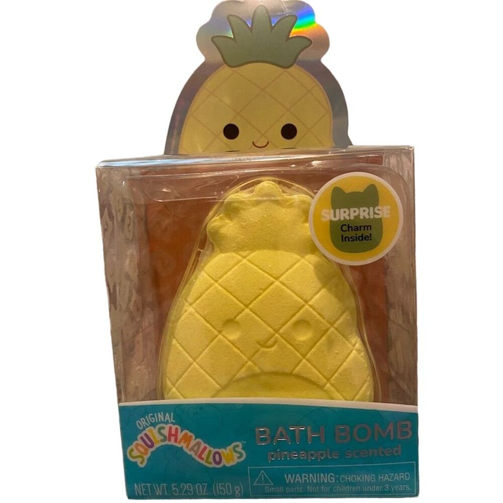 Squishmallows Pineapple Scented Bath Bomb with Surprise Charm Inside 5.29 oz